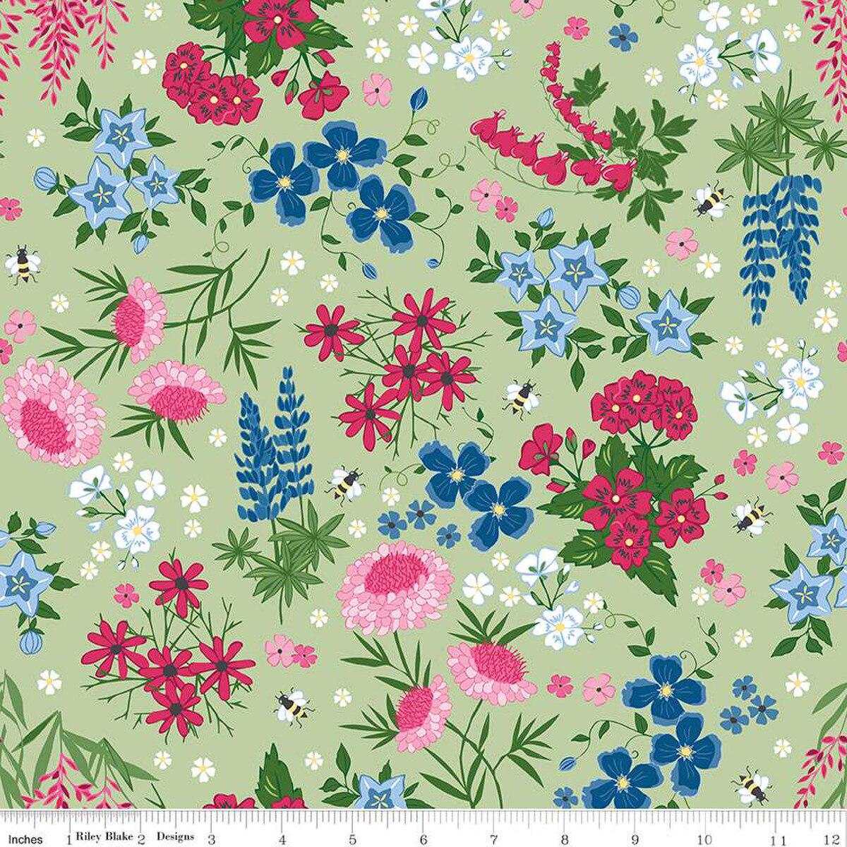 Perennial Green Main Fabric-Riley Blake Fabrics-My Favorite Quilt Store