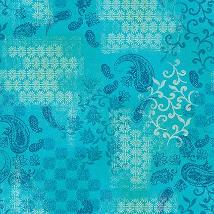 Petra Turquoise Tonal Patchwork Fabric