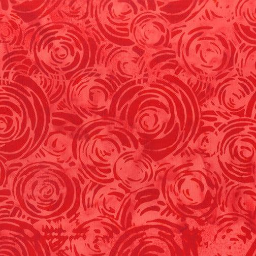 Phoenix Baliscapes Red Circular Rose Batik Fabric