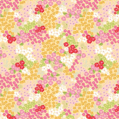 Picnic Florals Yellow Flower Garden Fabric-Riley Blake Fabrics-My Favorite Quilt Store