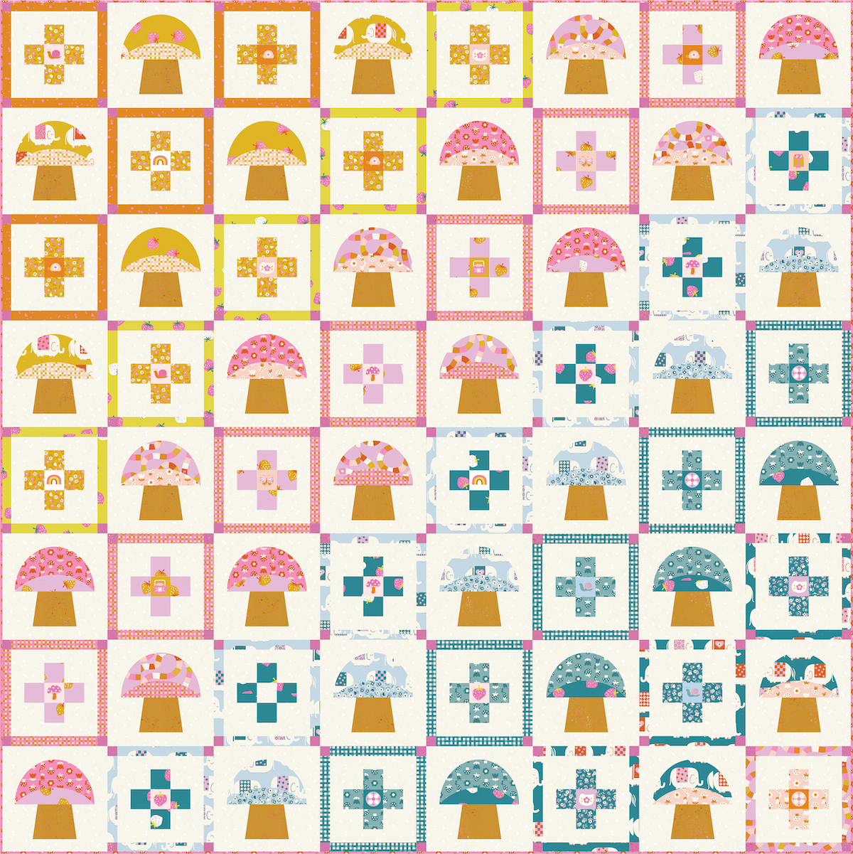 Picture Book Shroom Garden Quilt Kit-Moda Fabrics-My Favorite Quilt Store