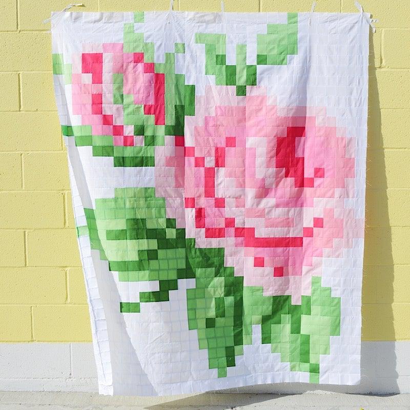 Pink Rose Pixelated Quilt Pattern - Free Digital Download-Riley Blake Fabrics-My Favorite Quilt Store