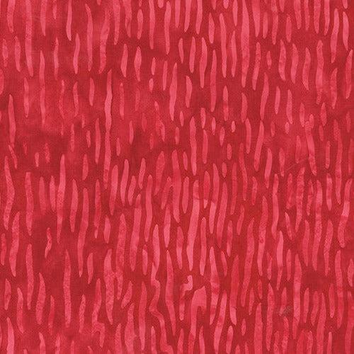 Plumrose Red Jagged Stripe Batik Fabric