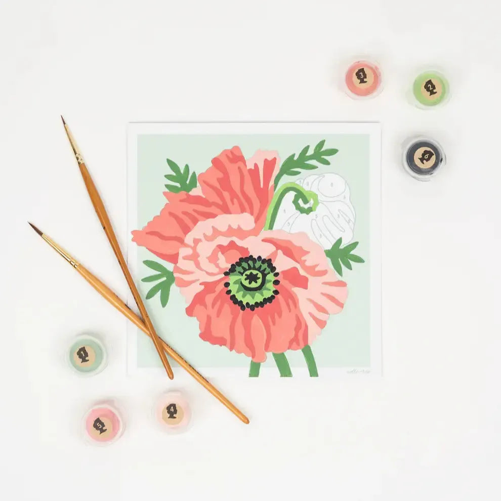Poppies Mini Paint By Number Kit-Elle Cree-My Favorite Quilt Store