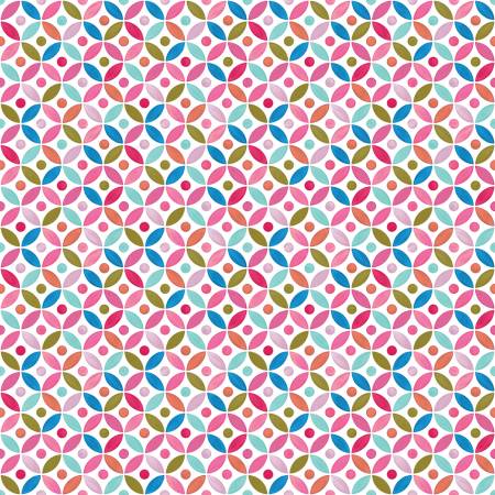 Poppies & Plumes White Circles Fabric-Riley Blake Fabrics-My Favorite Quilt Store