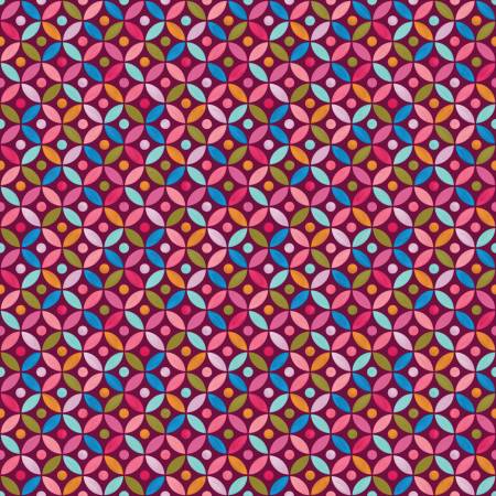 Poppies & Plumes Wine Circles Fabric-Riley Blake Fabrics-My Favorite Quilt Store
