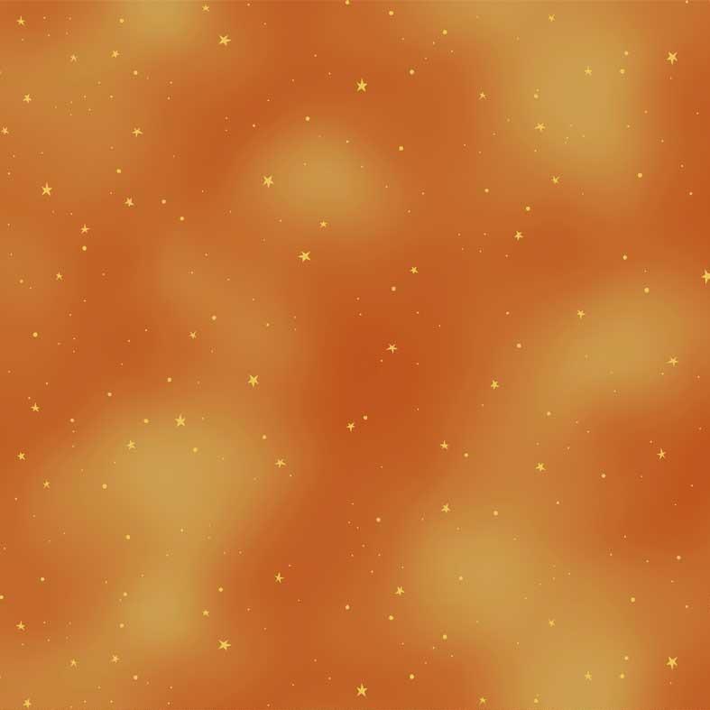 Practical Magic Orange Starry Skies Fabric-P & B Textiles-My Favorite Quilt Store