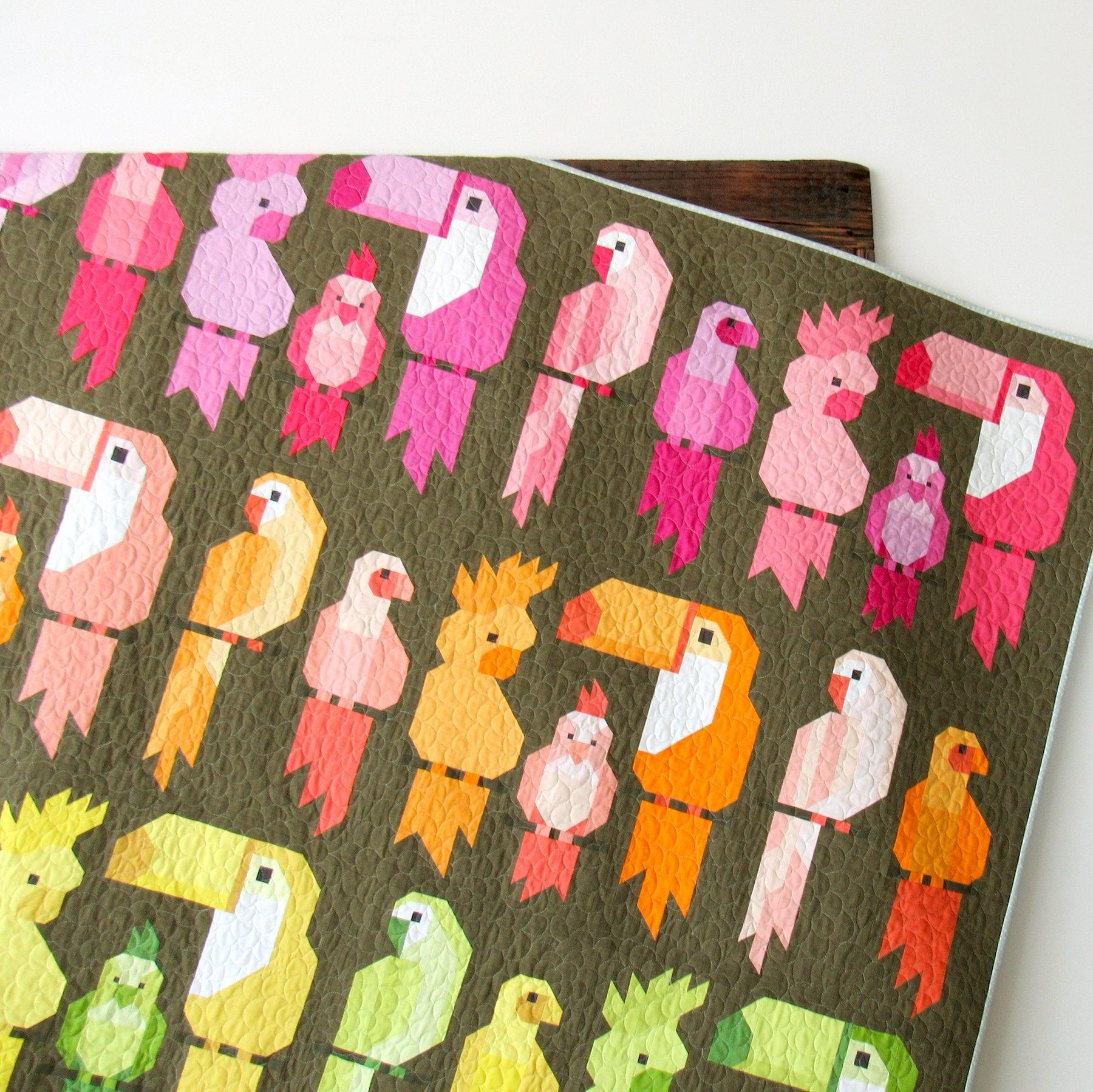 Pretty Birds Kona Cotton Quilt Kit-Robert Kaufman-My Favorite Quilt Store