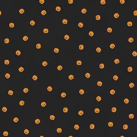 Pumpkin Patch Black Pumpkin Toss Fabric-Riley Blake Fabrics-My Favorite Quilt Store