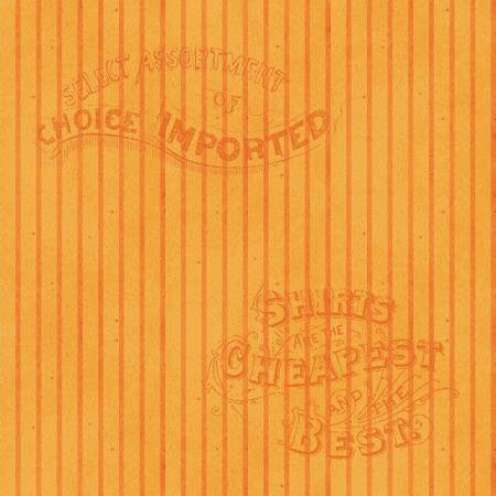 Pumpkin Patch Orange Silver Lining Stripe Fabric