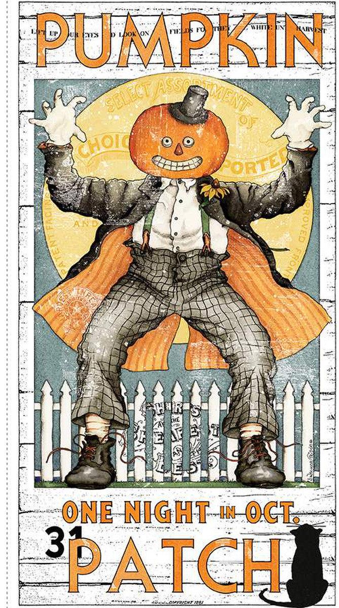 Pumpkin Patch White Main Pumpkin Poster Panel 24"-Riley Blake Fabrics-My Favorite Quilt Store