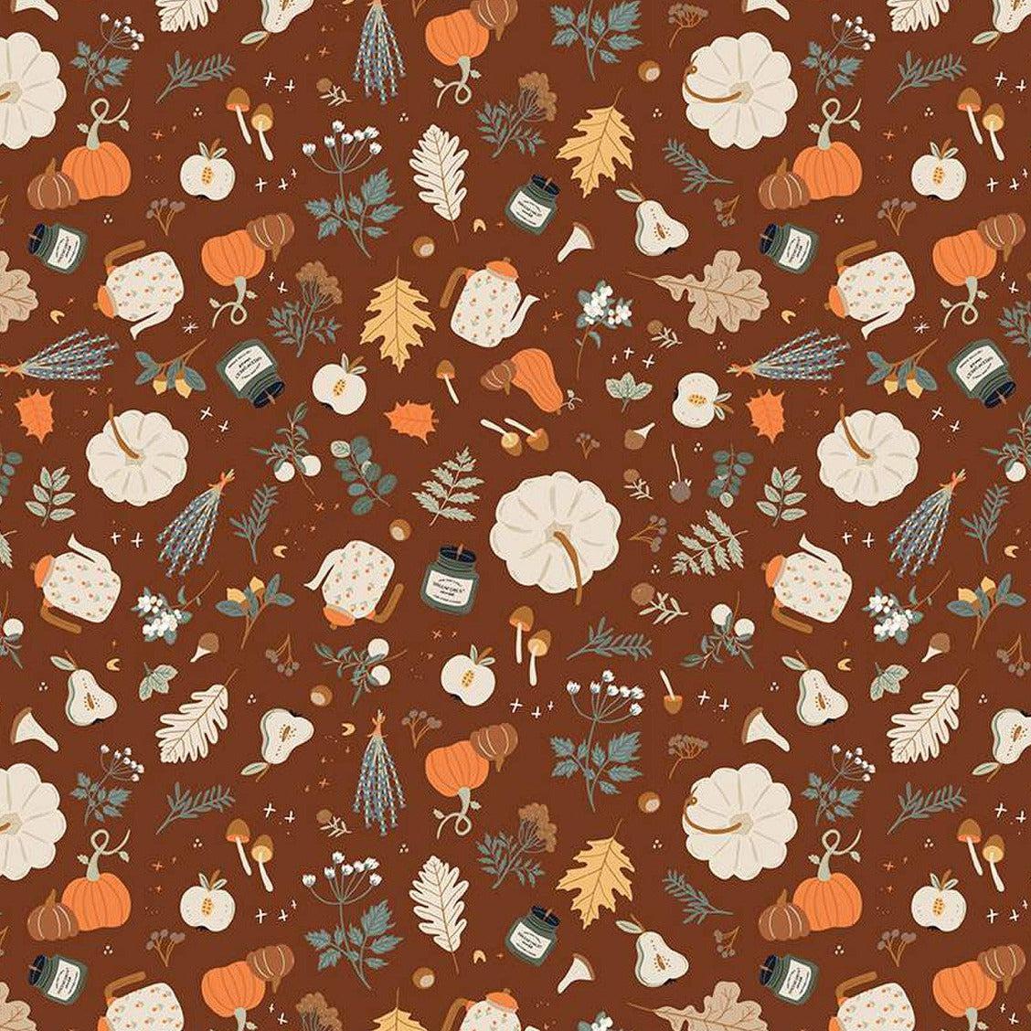 Pumpkin Spice Brown Forage Fabric