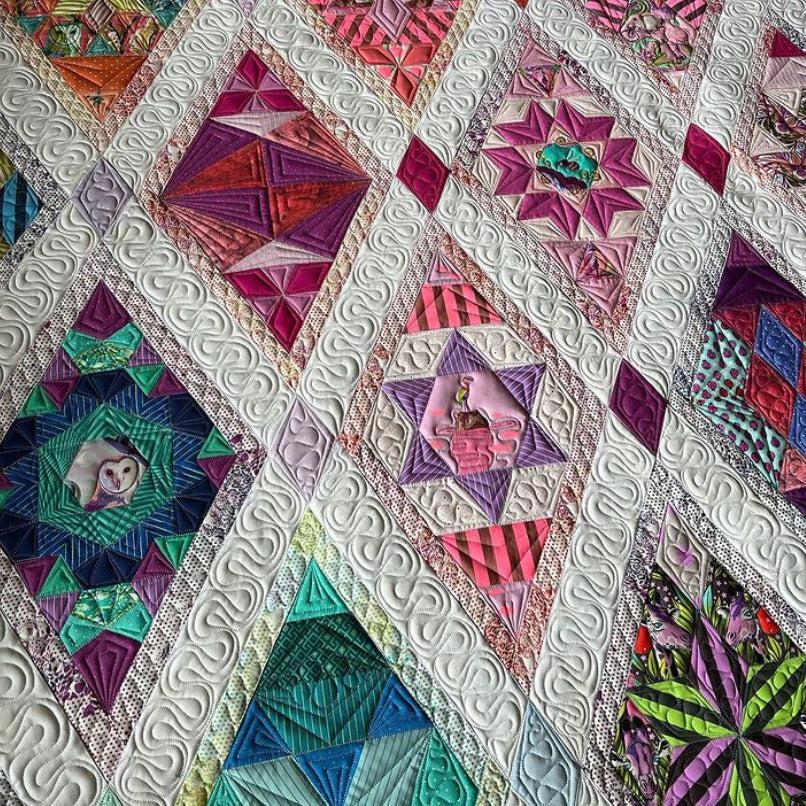 Queen of Diamonds BOM- Shipment 3 Blocks 7+8+9-Free Spirit Fabrics-My Favorite Quilt Store