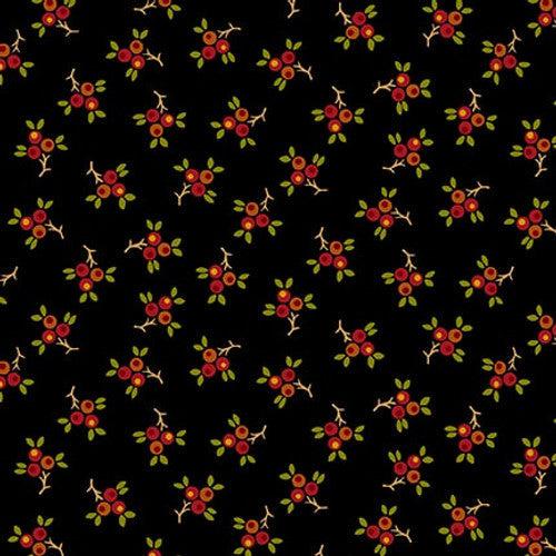 Quiet Grace Black Berry Sprigs Fabric