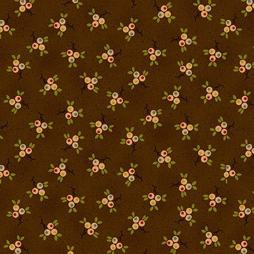 Quiet Grace Chocolate Berry Sprigs Fabric-Henry Glass Fabrics-My Favorite Quilt Store