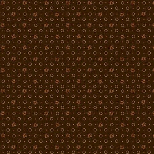 Quiet Grace Chocolate Sunbursts Fabric-Henry Glass Fabrics-My Favorite Quilt Store