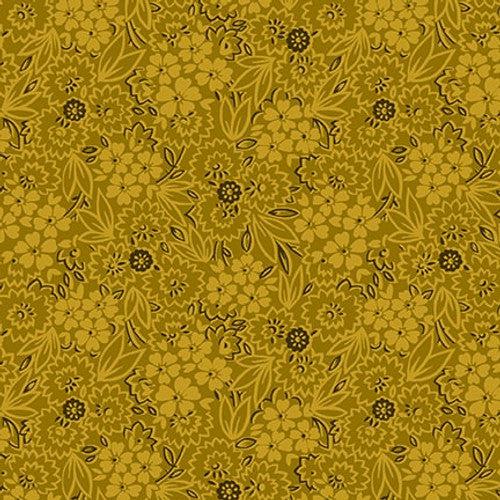 Quiet Grace Gold Scatter Garden Fabric-Henry Glass Fabrics-My Favorite Quilt Store