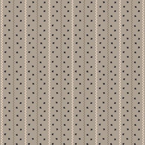 Quiet Grace Grey Sprigged Stripe Fabric – End of Bolt – 36″ × 44/45″