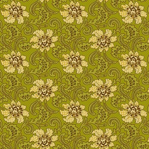 Quiet Grace Kiwi Foulard Fabric