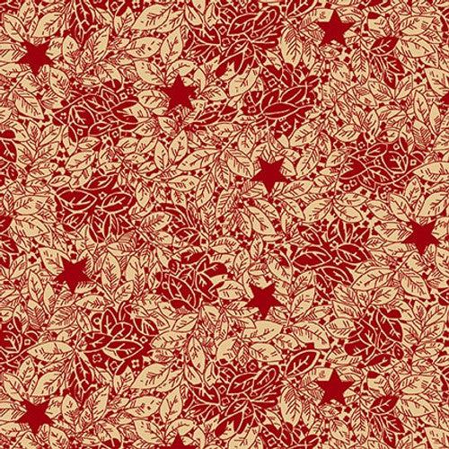 Quiet Grace Red Sprinkled Stars Fabric