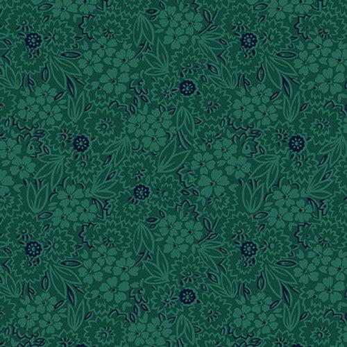 Quiet Grace Teal Scatter Garden Fabric-Henry Glass Fabrics-My Favorite Quilt Store