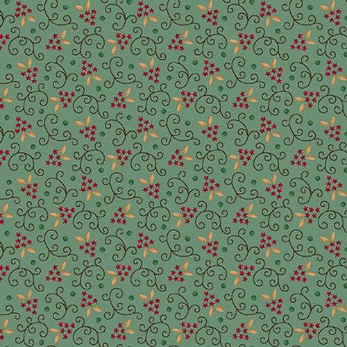 Quiet Grace Turquoise Starberries Fabric