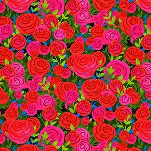 Quilt Retreat Red Roses Fabric-Northcott Fabrics-My Favorite Quilt Store