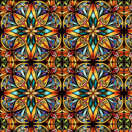 Radiant Reflections Stained Glass Allover Multi Fabric-QT Fabrics-My Favorite Quilt Store