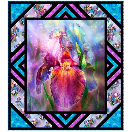 Rainbow Iris Stained Glass Garden Quilt Kit-QT Fabrics-My Favorite Quilt Store