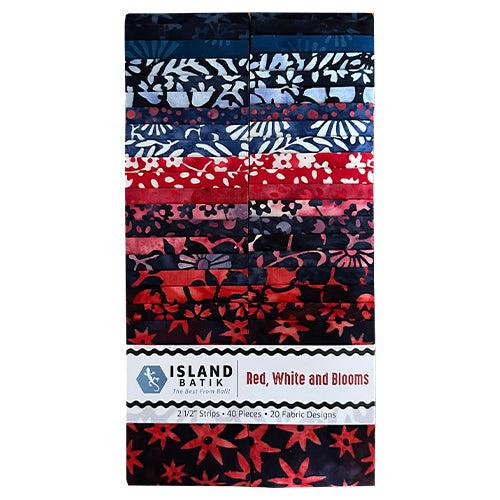 Red White and Blooms 2 1/2" Strip Pack-Island Batik-My Favorite Quilt Store