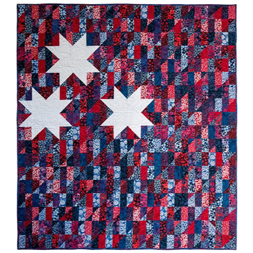Red White and Blooms A Bright Corner Quilt Kit-Island Batik-My Favorite Quilt Store
