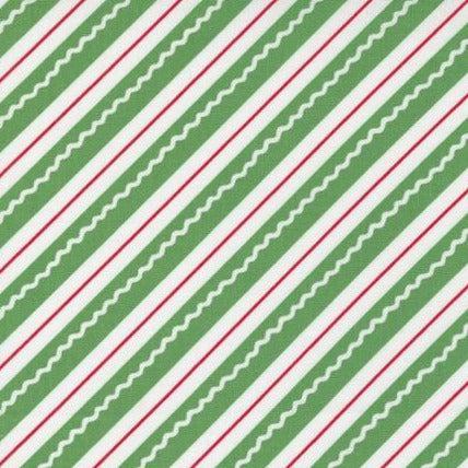 Reindeer Games Evergreen Candy Cane Stripes Fabric