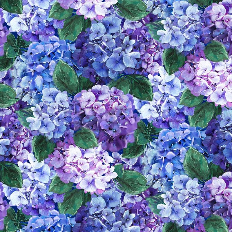 Rhapsody In Blue Multi Blue Hydrangea Fabric