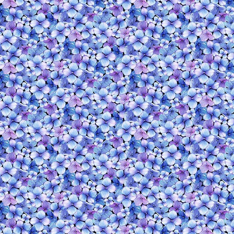 Rhapsody In Blue Multi Blue Packed Petals Fabric-Northcott Fabrics-My Favorite Quilt Store