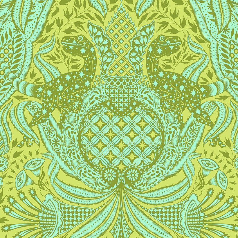 Roar! Lime Gift Rapt Fabric-Free Spirit Fabrics-My Favorite Quilt Store