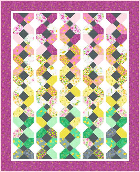 Rose Lemonade Dutch Braid Quilt Pattern - Free Pattern Download-Robert Kaufman-My Favorite Quilt Store