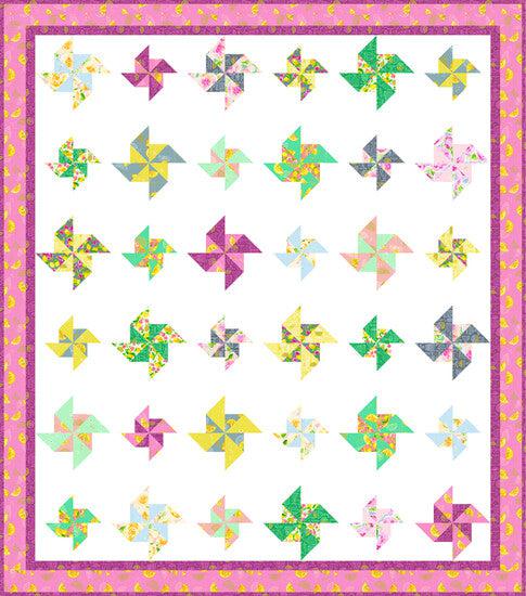 Rose Lemonade Playtime Pinwheels Quilt Pattern - Free Pattern Download-Robert Kaufman-My Favorite Quilt Store