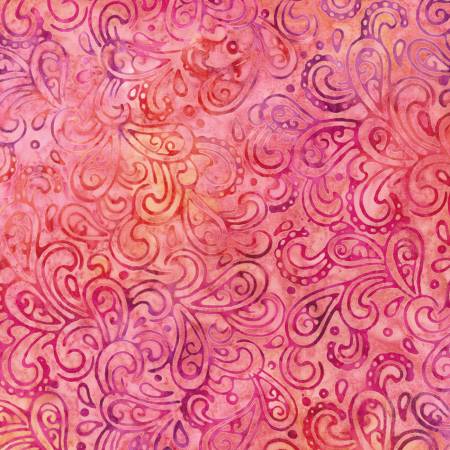 Rouge Blush Paisleys Batik Fabrics-Robert Kaufman-My Favorite Quilt Store