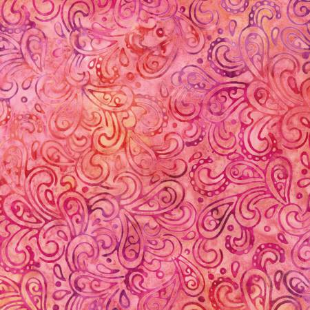 Rouge Blush Paisleys Batik Fabrics