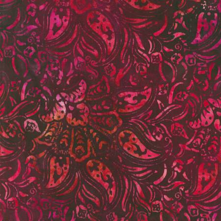 Rouge Burgundy Paisley Batik Fabrics