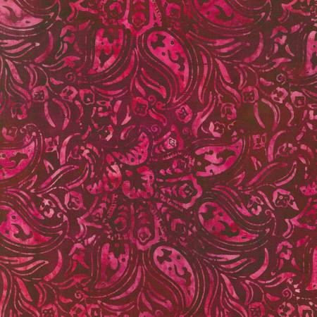 Rouge Garnet Paisley Batik Fabrics