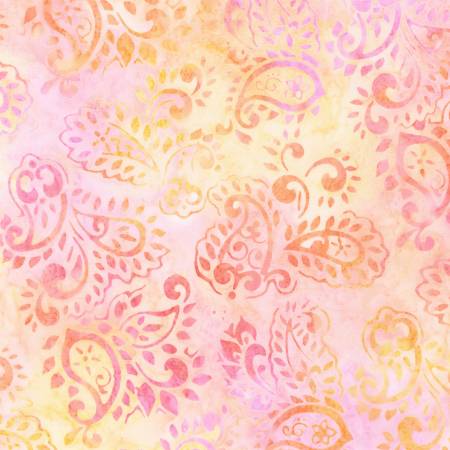 Rouge Pastel Paisleys Batik Fabrics-Robert Kaufman-My Favorite Quilt Store