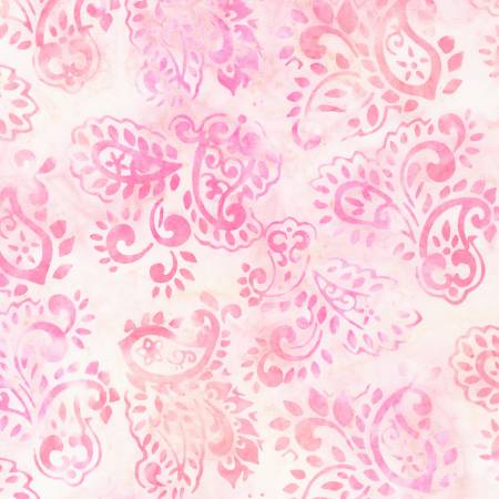 Rouge Pearl Pink Paisleys Batik Fabrics-Robert Kaufman-My Favorite Quilt Store