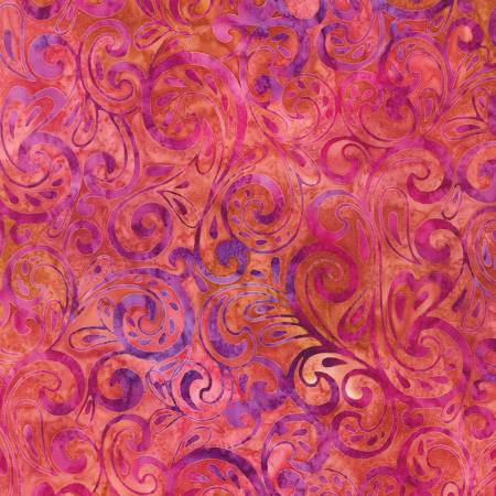Rouge Raspberry Swirls Batik Fabrics