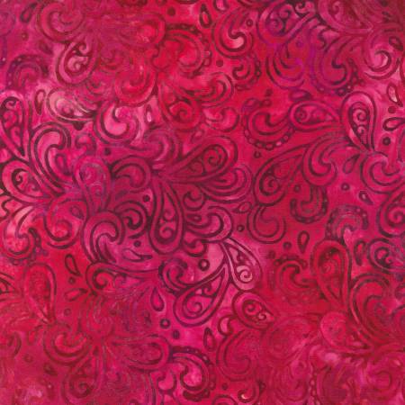 Rouge Ruby Paisleys Batik Fabrics