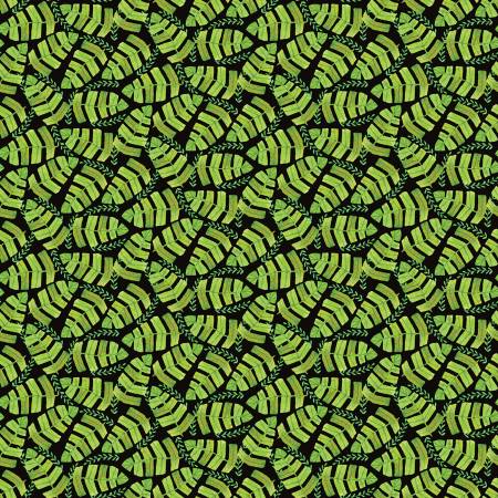 Safari Fun Black Jungle Leaves Fabric-Benartex Fabrics-My Favorite Quilt Store