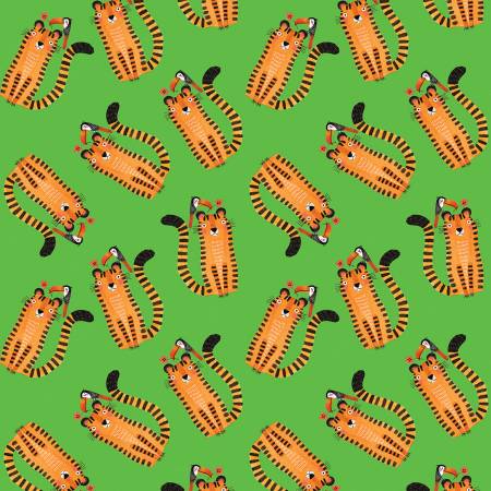 Safari Fun Green Tiger Too Fabric