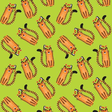 Safari Fun Lime Tiger Too Fabric