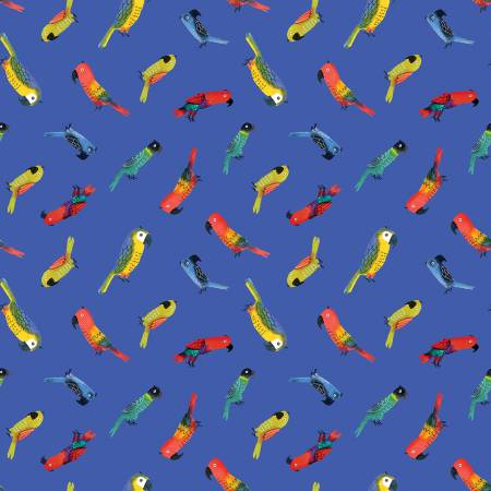 Safari Fun Royal Jungle Birds Fabric-Benartex Fabrics-My Favorite Quilt Store