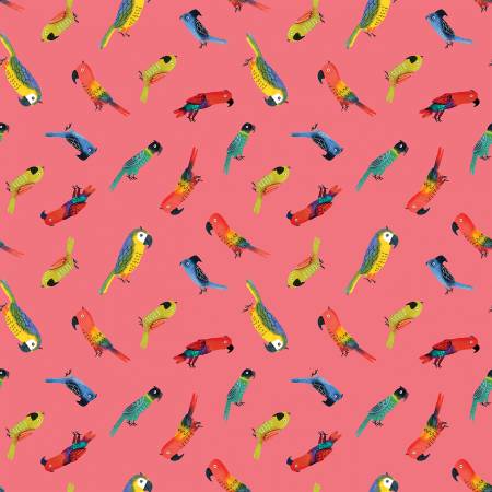 Safari Fun Sorbet Jungle Birds Fabric